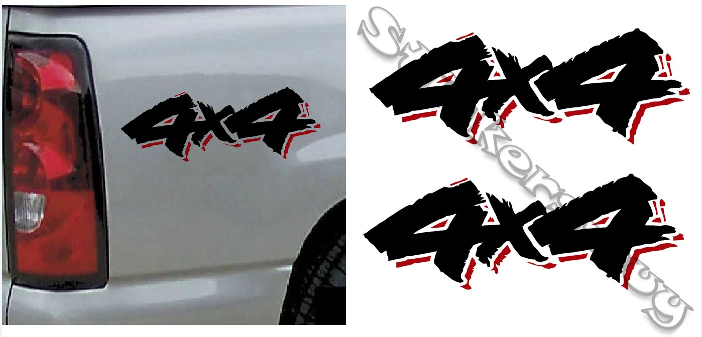 adesivi Auto 4x4 - 2 adesivi 4x4 - stickers 4x4 - Pick up