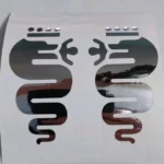 Adesivo Alfa Romeo Biscione - Set di 2 Adesivi Argento specchiato 3,3 x 6 cm