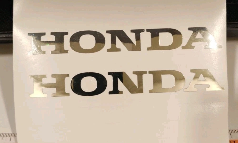 adesivi Moto - 2 adesivi HONDA Argento Specchiato Stickers HONDA 12x1,3cm