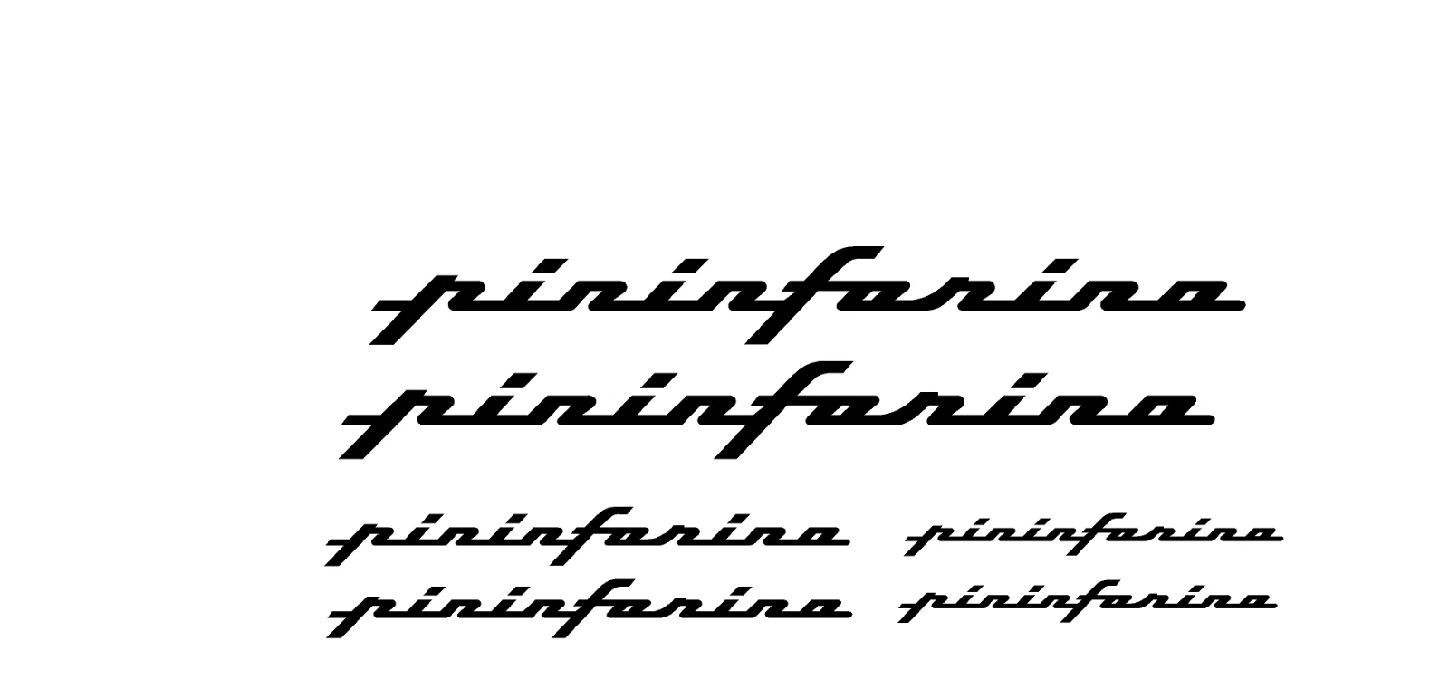 Adesivo Auto / tuning / bici - 6 Adesivi Pininfarina- Stickers Pininfarina