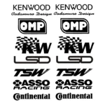 Kit adesivi Auto Tuning sponsor - Modello 2