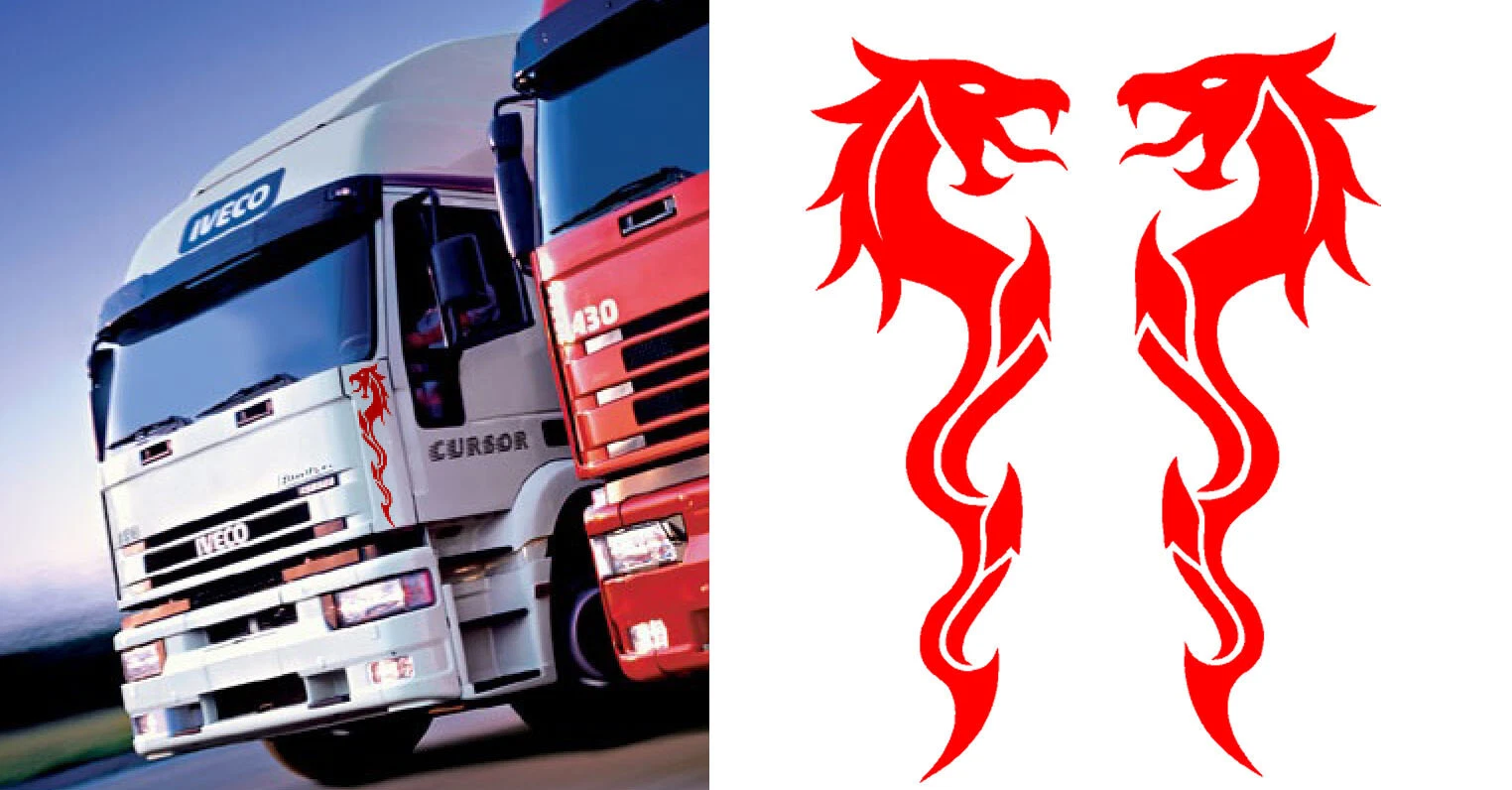 Adesivi Camion - 2 adesivi Drago per Camion