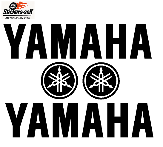 adesivi Moto - 4 adesivi Yamaha - Logo con bordo piu spesso