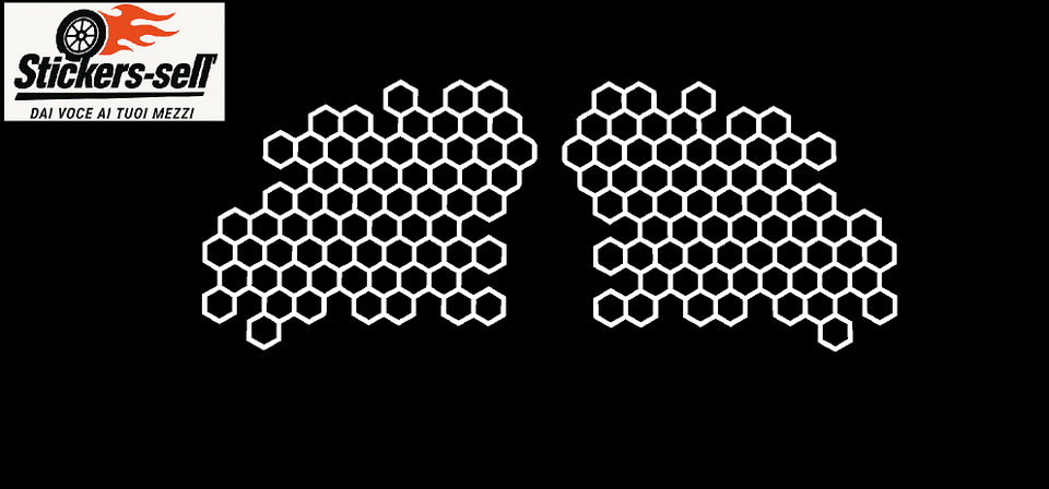 adesivi Moto Carene - 2 adesivi Stickers Honeycomb