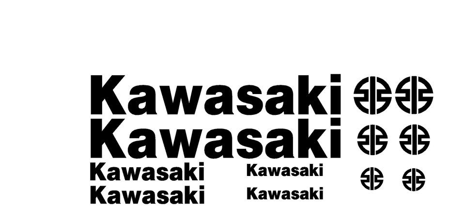 adesivi Moto 12 adesivi Kawasaki Logo River Mark Stickers Kawasaki