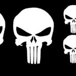 adesivi Moto / auto 6 adesivi the punisher Stickers the punisher - replica