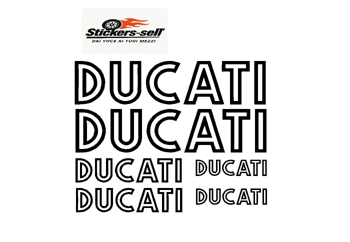 adesivi Moto Replica - 6 adesivi Ducati old mod 5 - Senza fondo