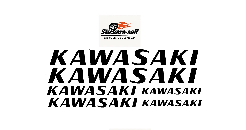 adesivi Moto 6 adesivi Kawasaki Logo old Stickers Kawasaki