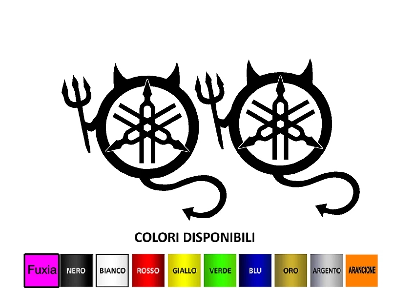 adesivi Moto - 2 adesivi Logo Yamaha devil- Stickers Yamaha Diablo