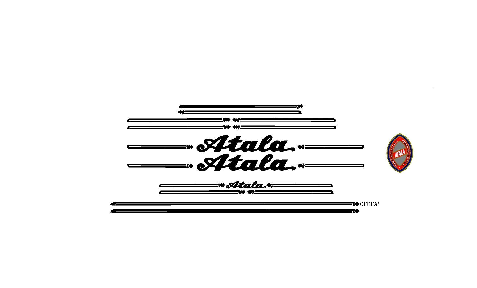 adesivi bici - 11 Adesivi Atala Citta 28 man - Old bike stickers Atala