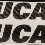 adesivi Moto - 2 adesivi DUCATI effetto carbonio Stickers DUCATI 12x2cm