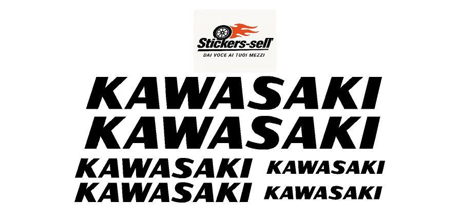 adesivi Moto 6 adesivi Kawasaki Logo old Stickers Kawasaki mod 2
