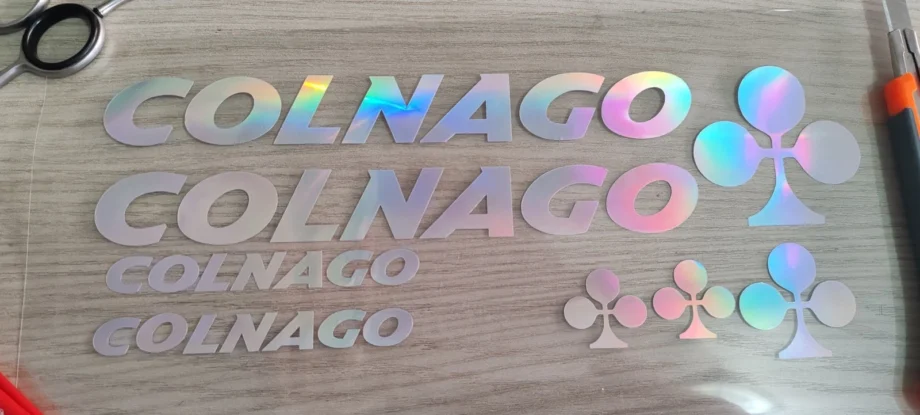 adesivi bici - 8 adesivi Colnago 2025- Argento Olografico - immagine 4