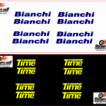 Adesivi bici forcelle - Kit 16  -  8 adesivi bianchi + 8 adesivi Time forcelle
