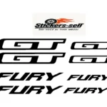 adesivi bici - 8 adesivi GT FURY - stickers GT FURY