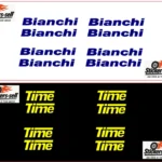 Adesivi bici forcelle - Kit 16 pz 8 adesivi bianchi + 8 adesivi Time forcelle
