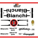 adesivi bici - Adesivi Telaio BIANCHI Rekord 745 Spint Vintage