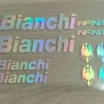 adesivi bici - 10 adesivi Bianchi Infinito- Argento Olografico