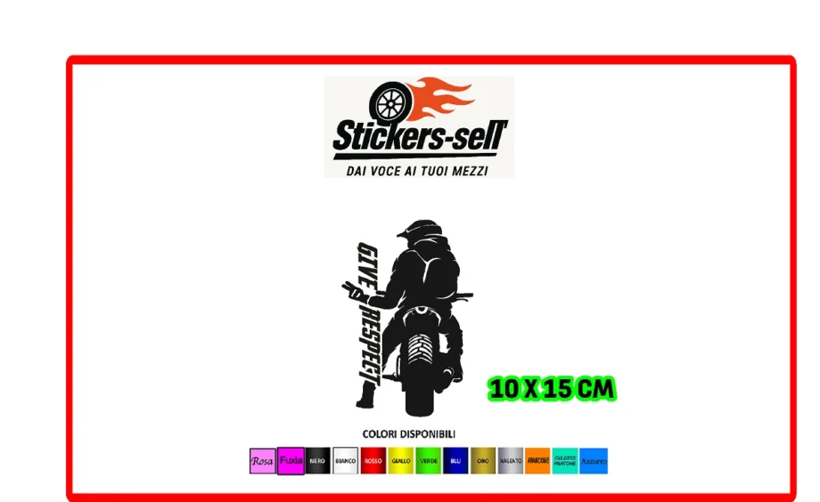 adesivi Moto / Auto - 1 adesivo GIVE RESPECT - Stickers GIVE RESPECT 10x 15 cm