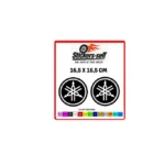 adesivi Moto - 2 adesivi LOGO Yamaha - Logo con bordo piu spesso 16,5 X 16,5 CM