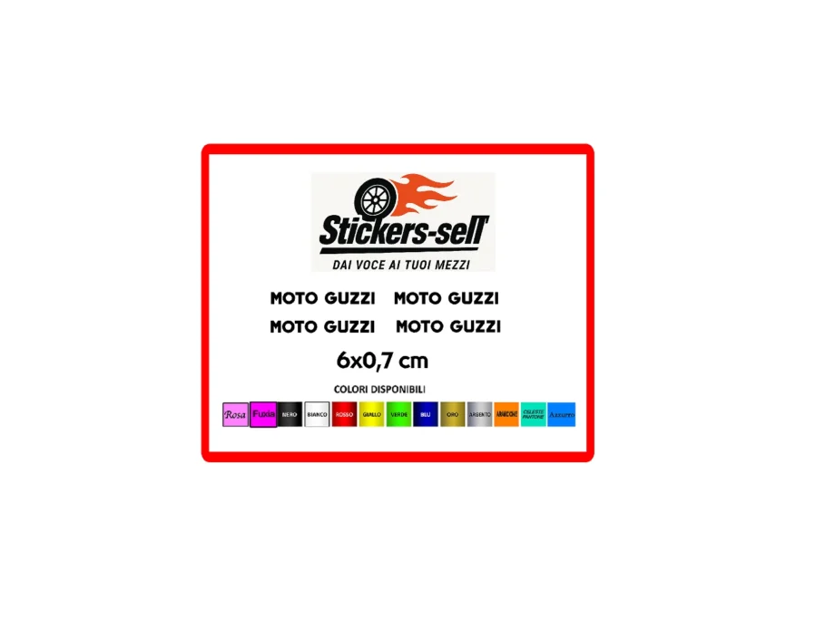 adesivi Moto 4 adesivi MOTO GUZZI - STICKERS MOTO GUZZI 6 X 0,7 CM