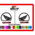 adesivi Moto kit 2 adesivi HONDA LOGO Stickers HONDA SEMICERCHIO - 7,8 X 6 CM