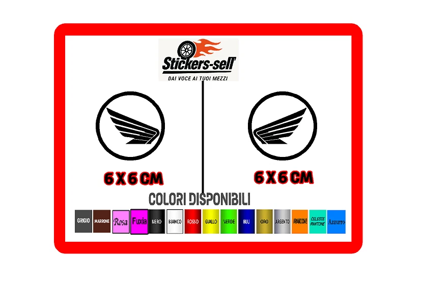 adesivi Moto kit 2 adesivi HONDA LOGO Stickers HONDA CERCHIO - 6 X 6 CM