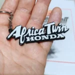 Portachiavi AFRICA TWIN Honda in gomma siliconica auto MOTO - Nero E Bianco
