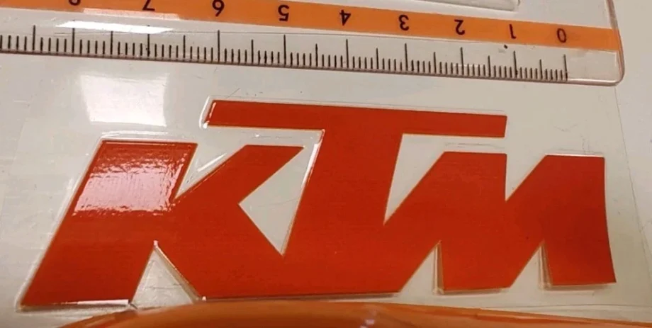adesivi Moto / Casco - 1 Pz KTM Stampa Hd Uv DTF Rilievo 17,5x5,5 cm - immagine 3