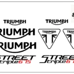 adesivi Moto inglesi - 8 adesivi Triump Street triple 675 Stickers Triump