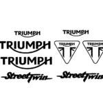 adesivi Moto Inglesi - 8 adesivi Triump Street twin Stickers Triump