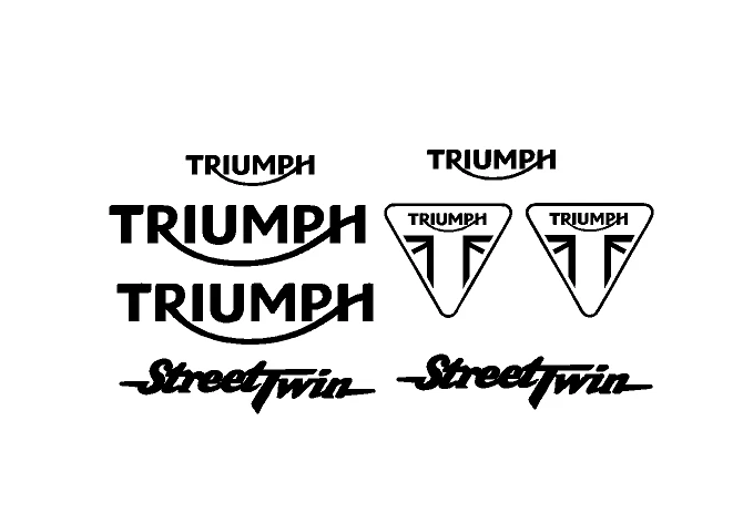 adesivi Moto Inglesi - 8 adesivi Triump Street twin Stickers Triump