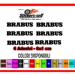 Adesivo Auto Tuning 6 STICKERS BRABUS - 6X1 CM