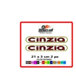 adesivi bici - 2 adesivi Cinzia - stickers Cinzia per restauri 21x3 cm