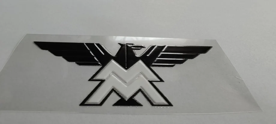 adesivi Moto / Casco - 1 Pz Logo Moto Morini Hd Uv DTF Rilievo - 10x4,5cm